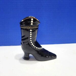 Vintage Victorian Boot Trinket Hinge Box
